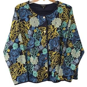 Embroidered Isaac Mizrahi Live Limited Edition cotton jacket, 3x